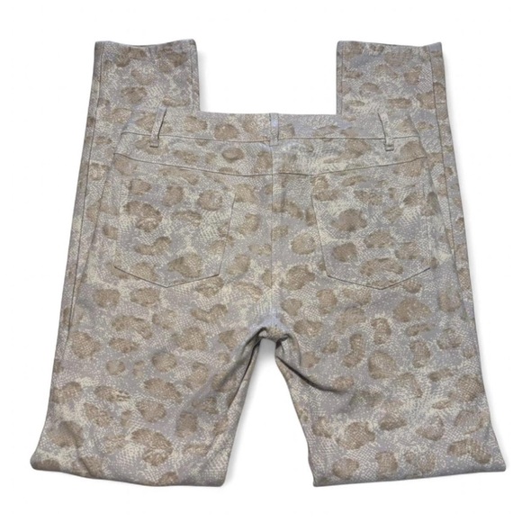 J.McLaughlin Lexi Jeans Sz 8 Beige Animal Print Slim Ankle Mid Rise Pants - Picture 2 of 5